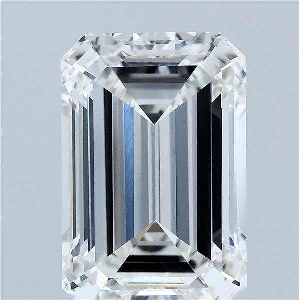 5.24 Carat Emerald Shaped, Ideal Cut, F Color, VVS2 Clarity, IGI Certified Lab Grown Diamond