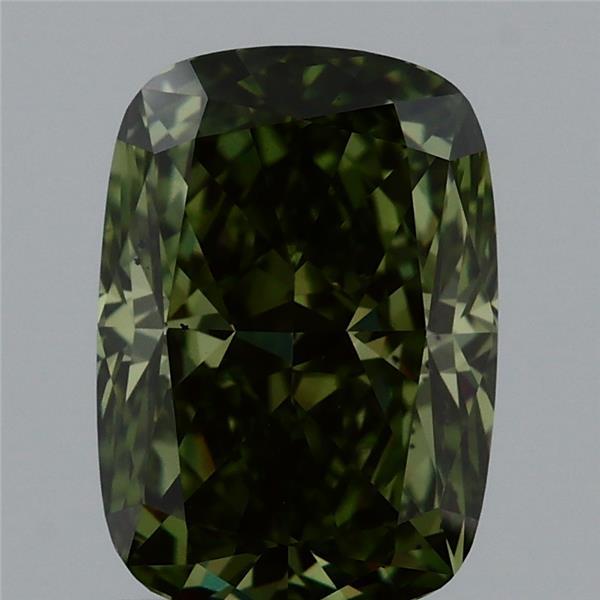 2.00 Carat Cushion Shaped, Ideal Cut, FANCY VIVID GREEN Color, VS2 Clarity, IGI Certified Lab Grown Diamond