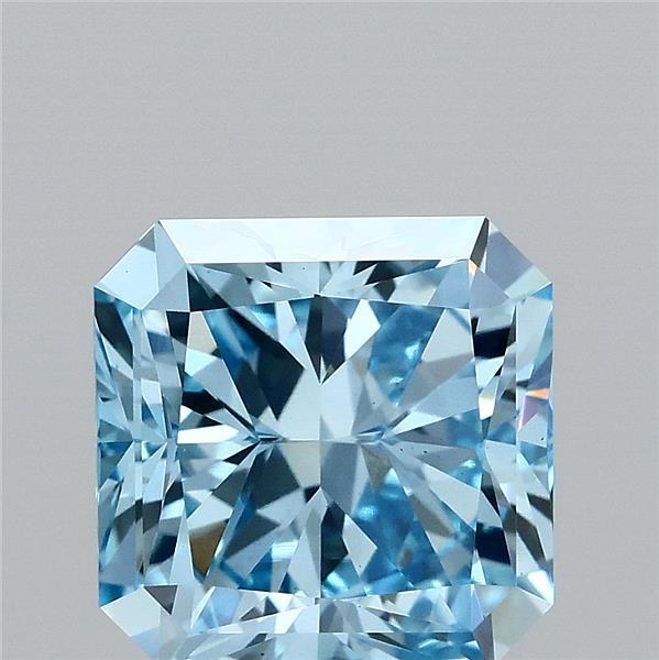 3.10 Carat Radiant Shaped, Ideal Cut, FANCY VIVID BLUE Color, VS1 Clarity, IGI Certified Lab Grown Diamond