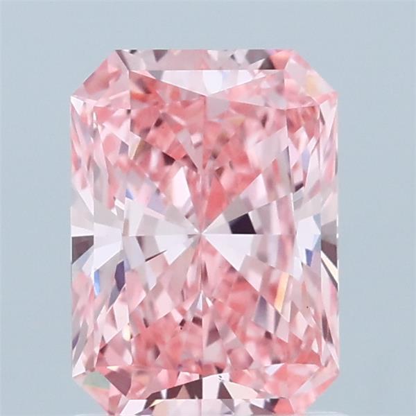 1.41 Carat Radiant Shaped, Ideal Cut, FANCY VIVID PINK Color, VS1 Clarity, IGI Certified Lab Grown Diamond