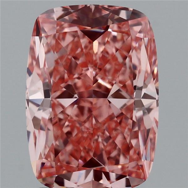 2.96 Carat Cushion Shaped, Excellent Cut, FANCY VIVID PINK Color, VVS2 Clarity, IGI Certified Lab Grown Diamond