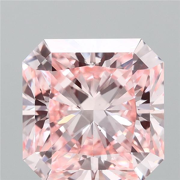 2.84 Carat Radiant Shaped, Ideal Cut, FANCY VIVID PINK Color, VS1 Clarity, IGI Certified Lab Grown Diamond