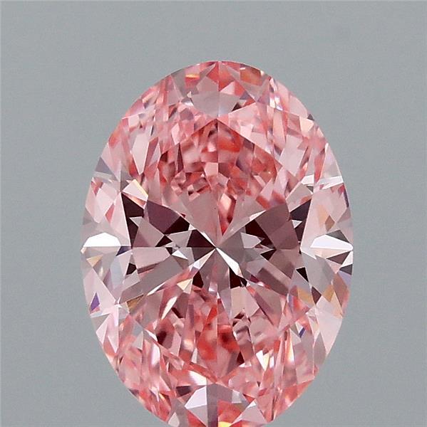 1.55 Carat Oval Shaped, Ideal Cut, FANCY VIVID PINK Color, VVS2 Clarity, IGI Certified Lab Grown Diamond