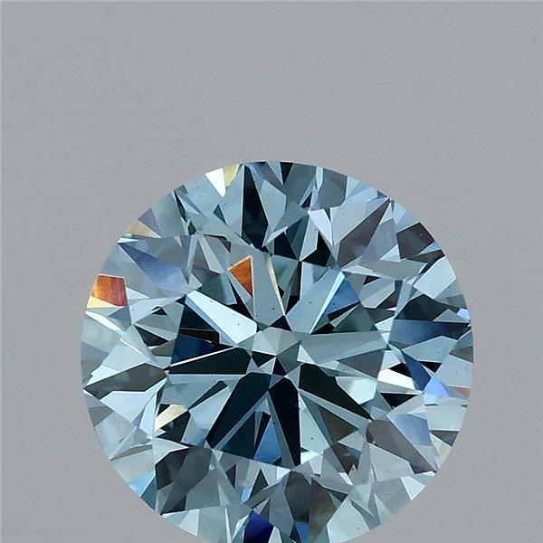 2.11 Carat Round Shaped, Excellent Cut, FANCY VIVID BLUE Color, VS1 Clarity, IGI Certified Lab Grown Diamond