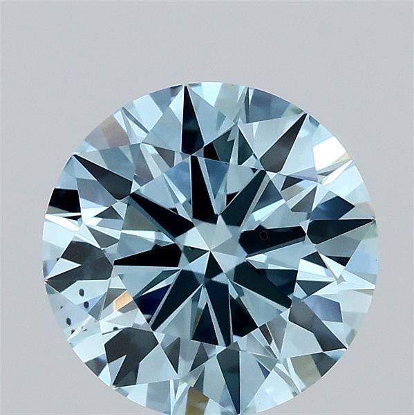 2.09 Carat Round Shaped, Ideal Cut, FANCY VIVID BLUE Color, SI1 Clarity, IGI Certified Lab Grown Diamond