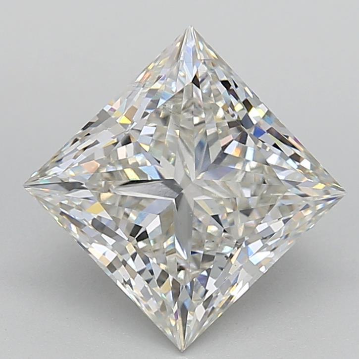 4.10 Carat Princess Shaped, Ideal Cut, G Color, VS2 Clarity, IGI Certified Lab Grown Diamond