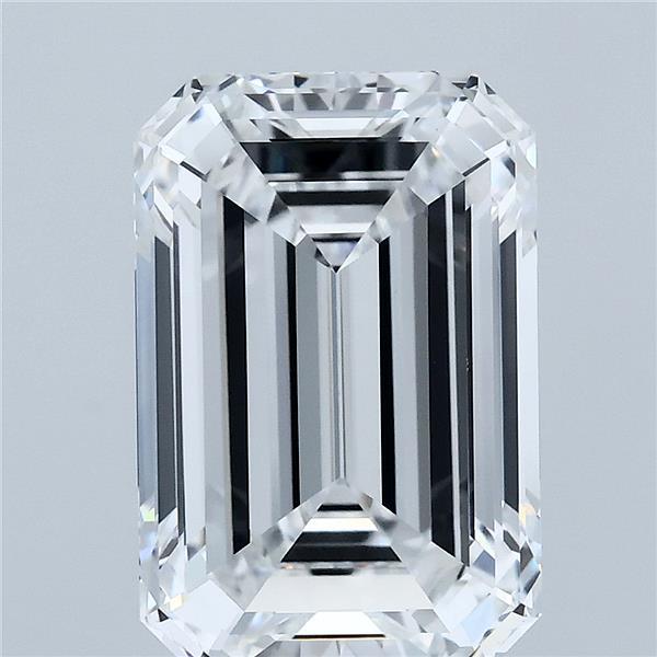5.09 Carat Emerald Shaped, Ideal Cut, D Color, VVS2 Clarity, IGI Certified Lab Grown Diamond