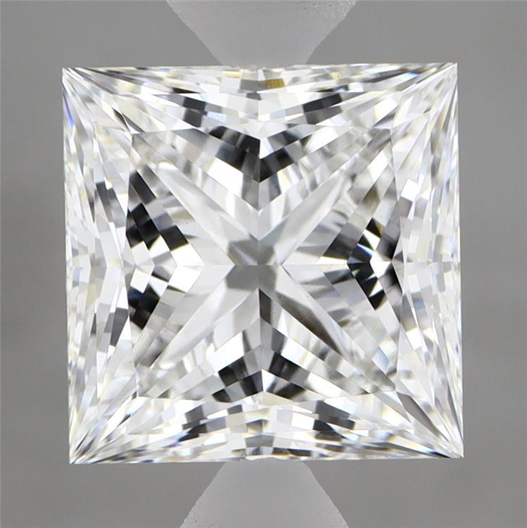 3.82 Carat Princess Shaped, Ideal Cut, E Color, VVS2 Clarity, IGI Certified Lab Grown Diamond
