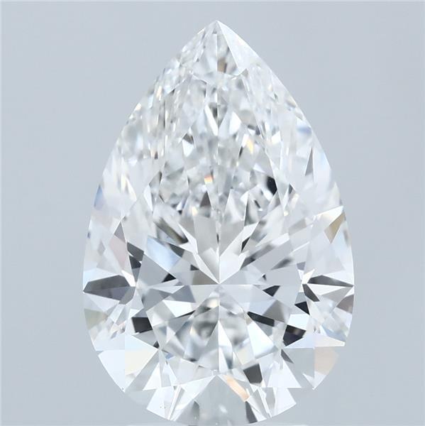 3.72 Carat Pear Shaped, Ideal Cut, F Color, VVS2 Clarity, IGI Certified Lab Grown Diamond