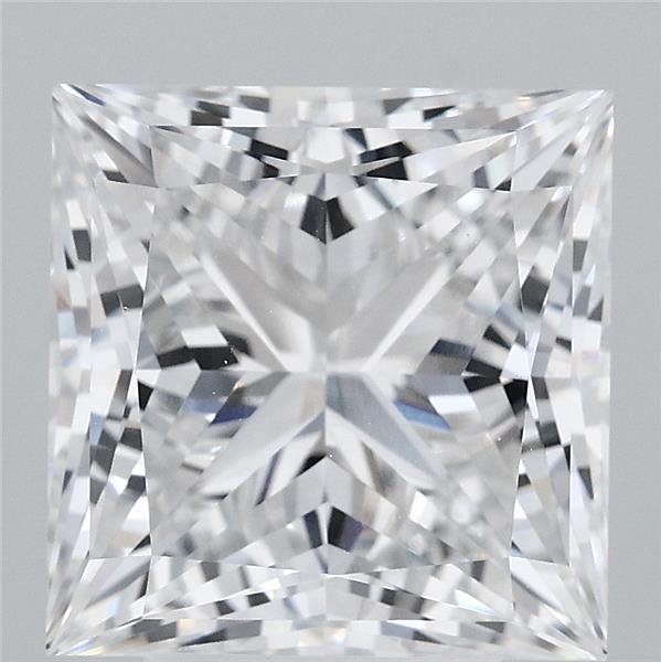 5.26 Carat Princess Shaped, Ideal Cut, D Color, VVS2 Clarity, IGI Certified Lab Grown Diamond