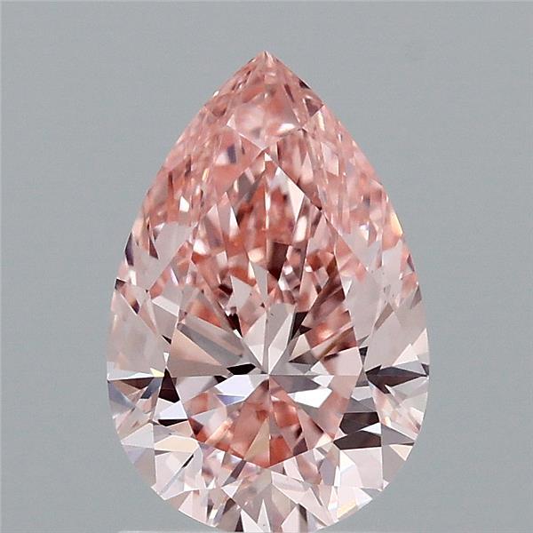 1.52 Carat Pear Shaped, Excellent Cut, FANCY INTENSE PINK Color, VS1 Clarity, IGI Certified Lab Grown Diamond