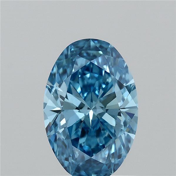 1.00 Carat Oval Shaped, Ideal Cut, FANCY VIVID BLUE Color, VS1 Clarity, IGI Certified Lab Grown Diamond