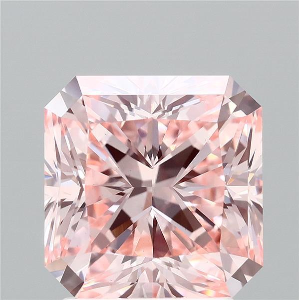 2.55 Carat Radiant Shaped, Ideal Cut, FANCY VIVID PINK Color, VS1 Clarity, IGI Certified Lab Grown Diamond