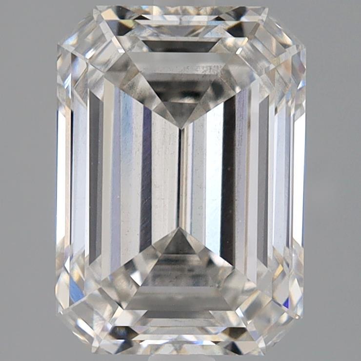 3.06 Carat Emerald Shaped, Ideal Cut, G Color, SI1 Clarity, IGI Certified Lab Grown Diamond