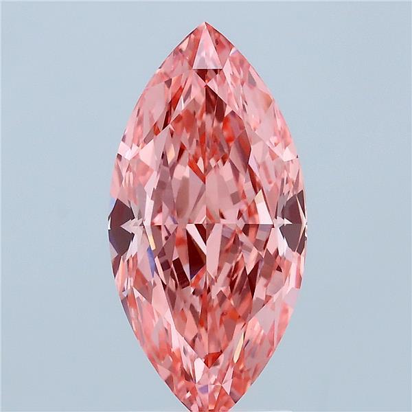 3.06 Carat Marquise Shaped, Ideal Cut, FANCY VIVID PINK Color, VS1 Clarity, IGI Certified Lab Grown Diamond