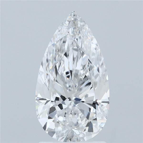 2.00 Carat Pear Shaped, Excellent Cut, D Color, VS1 Clarity, IGI Certified Lab Grown Diamond