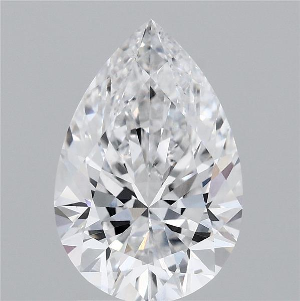 2.57 Carat Pear Shaped, Ideal Cut, D Color, VVS2 Clarity, IGI Certified Lab Grown Diamond
