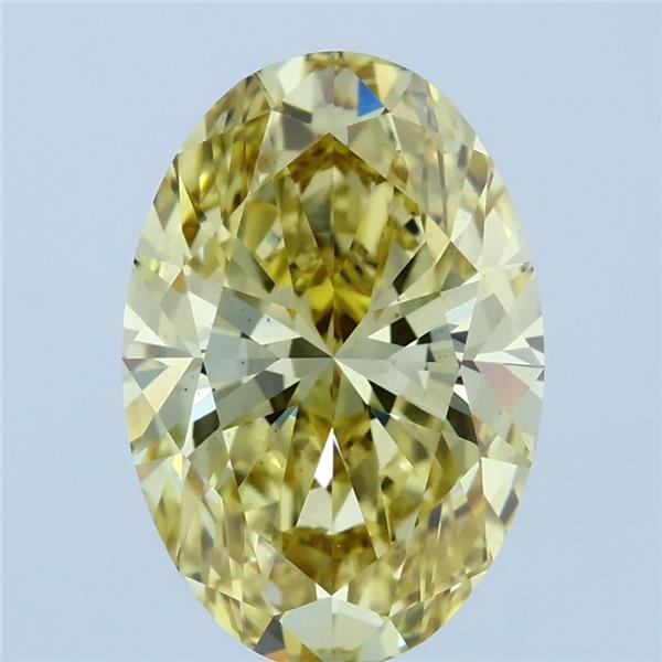 3.08 Carat Oval Shaped, Ideal Cut, FANCY INTENSE YELLOW Color, VS1 Clarity, IGI Certified Lab Grown Diamond