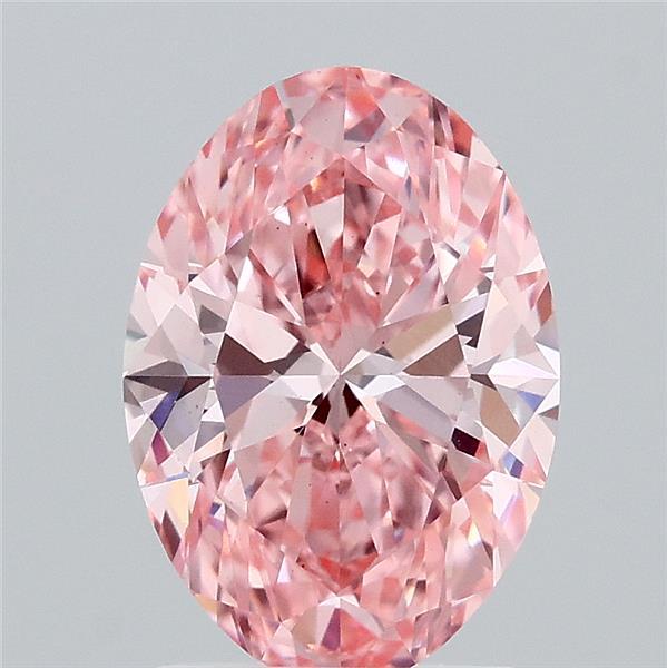 2.01 Carat Oval Shaped, Ideal Cut, FANCY VIVID PINK Color, VS1 Clarity, IGI Certified Lab Grown Diamond
