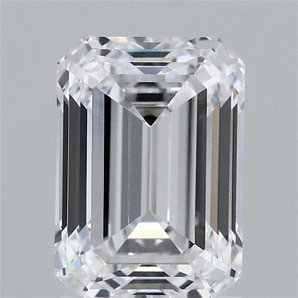 2.10 Carat Emerald Shaped, Ideal Cut, D Color, VVS1 Clarity, IGI Certified Lab Grown Diamond