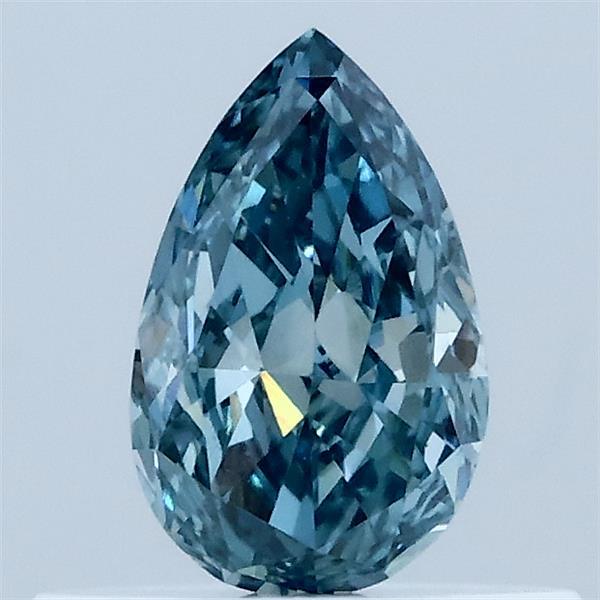 0.38 Carat Pear Shaped, Very Good Cut, FANCY VIVID BLUE Color, VVS2 Clarity, IGI Certified Lab Grown Diamond