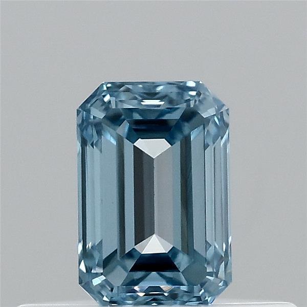 0.35 Carat Emerald Shaped, Ideal Cut, FANCY VIVID BLUE Color, VS1 Clarity, IGI Certified Lab Grown Diamond