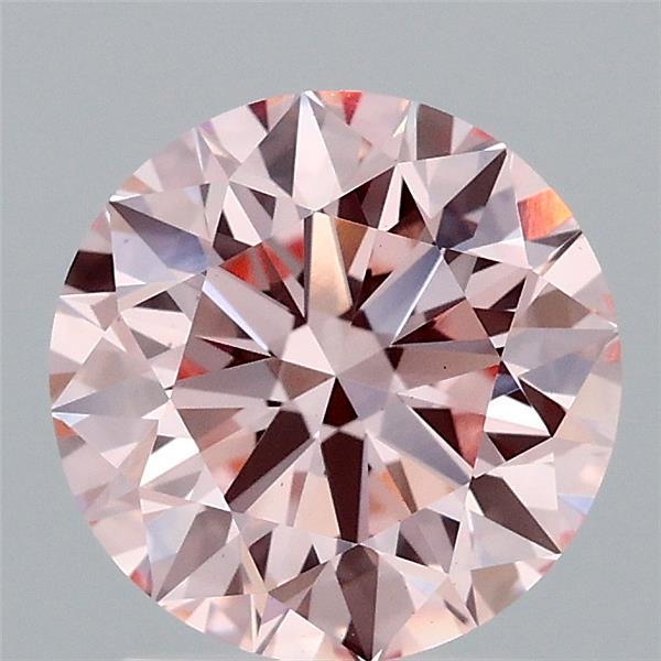 2.03 Carat Round Shaped, Excellent Cut, FANCY INTENSE PINK Color, VS1 Clarity, IGI Certified Lab Grown Diamond