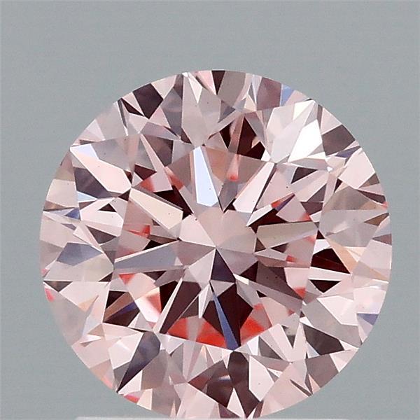 1.69 Carat Round Shaped, Excellent Cut, FANCY INTENSE PINK Color, VS1 Clarity, IGI Certified Lab Grown Diamond