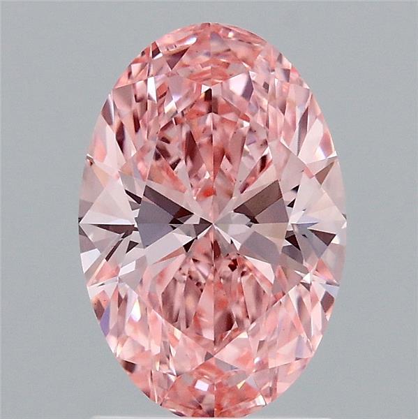 1.59 Carat Oval Shaped, Ideal Cut, FANCY VIVID PINK Color, VVS2 Clarity, IGI Certified Lab Grown Diamond