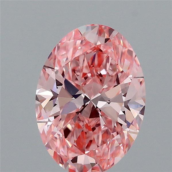 1.53 Carat Oval Shaped, Ideal Cut, FANCY VIVID PINK Color, VVS2 Clarity, IGI Certified Lab Grown Diamond