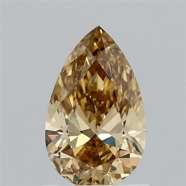 1.00 Carat Pear Shaped, Excellent Cut, FANCY INTENSE YELLOW Color, VS1 Clarity, IGI Certified Lab Grown Diamond
