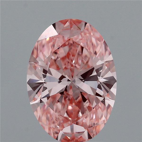2.33 Carat Oval Shaped, Ideal Cut, FANCY VIVID PINK Color, VS1 Clarity, IGI Certified Lab Grown Diamond