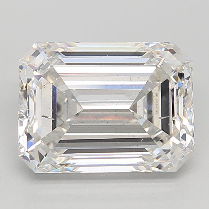 5.03 Carat Emerald Shaped, Ideal Cut, F Color, SI2 Clarity, IGI Certified Lab Grown Diamond