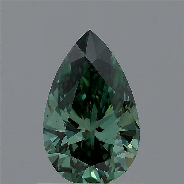0.83 Carat Pear Shaped, Excellent Cut, FANCY VIVID GREEN Color, VS2 Clarity, IGI Certified Lab Grown Diamond