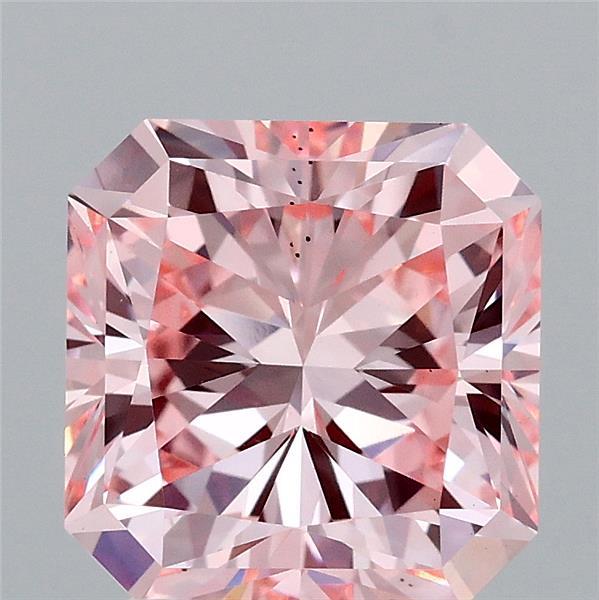3.03 Carat Radiant Shaped, Ideal Cut, FANCY VIVID PINK Color, VS2 Clarity, IGI Certified Lab Grown Diamond