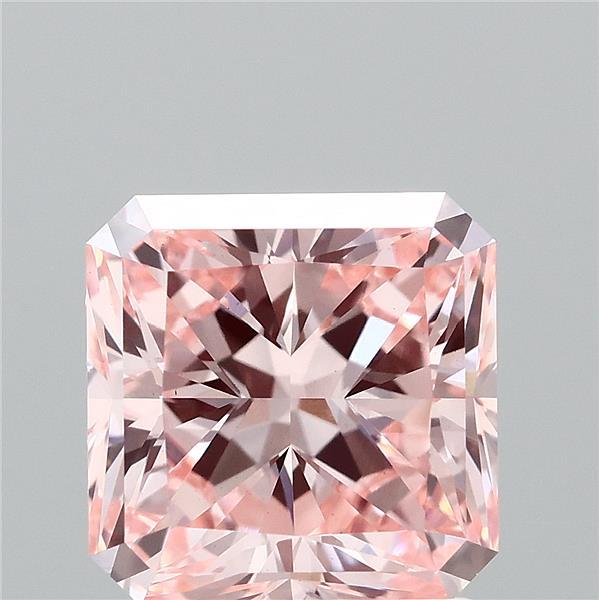 2.09 Carat Radiant Shaped, Ideal Cut, FANCY INTENSE PINK Color, VS1 Clarity, IGI Certified Lab Grown Diamond