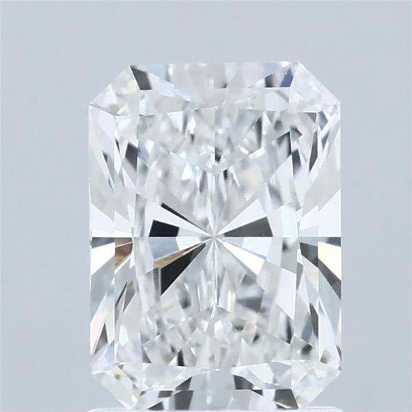 1.54 Carat Radiant Shaped, Ideal Cut, D Color, VVS2 Clarity, IGI Certified Lab Grown Diamond