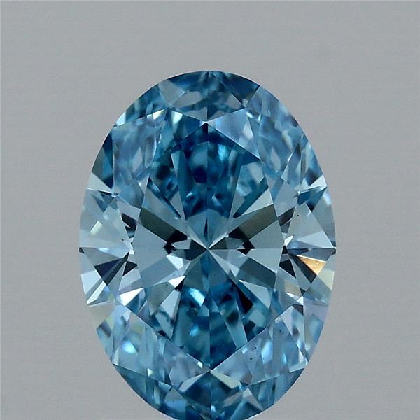 1.54 Carat Oval Shaped, Ideal Cut, FANCY VIVID BLUE Color, VS1 Clarity, IGI Certified Lab Grown Diamond