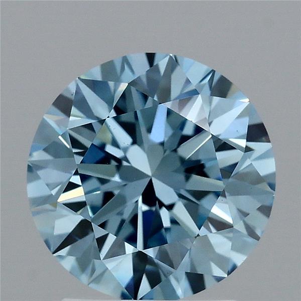 2.29 Carat Round Shaped, Excellent Cut, FANCY VIVID BLUE Color, VS1 Clarity, IGI Certified Lab Grown Diamond