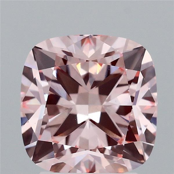 3.06 Carat Cushion Shaped, Ideal Cut, FANCY INTENSE PINK Color, VS1 Clarity, IGI Certified Lab Grown Diamond