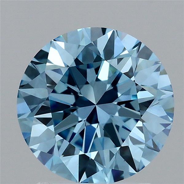 2.02 Carat Round Shaped, Ideal Cut, FANCY VIVID BLUE Color, VS1 Clarity, IGI Certified Lab Grown Diamond