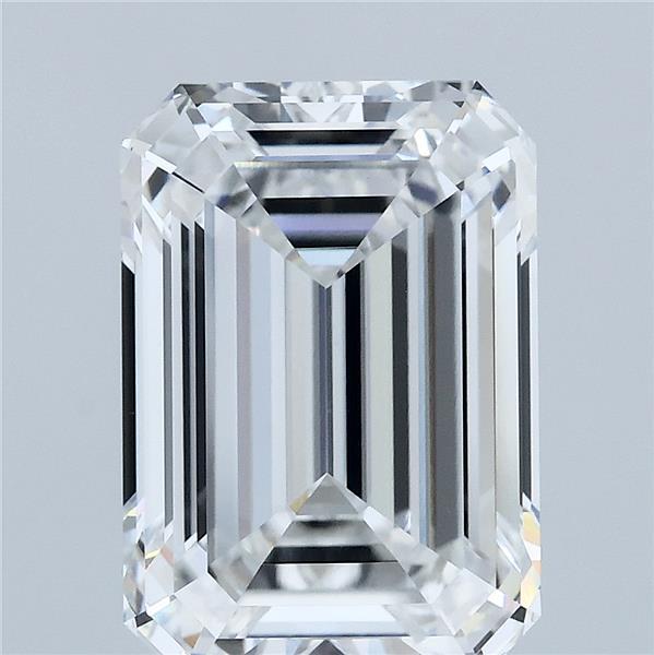 5.08 Carat Emerald Shaped, Ideal Cut, D Color, VVS2 Clarity, IGI Certified Lab Grown Diamond