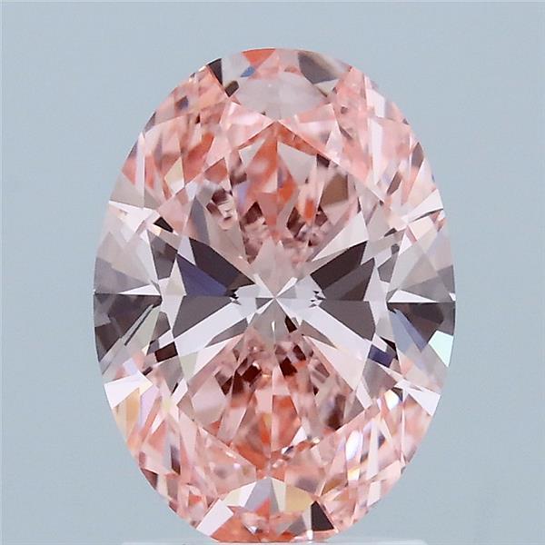 2.00 Carat Oval Shaped, Ideal Cut, FANCY VIVID PINK Color, VS1 Clarity, IGI Certified Lab Grown Diamond