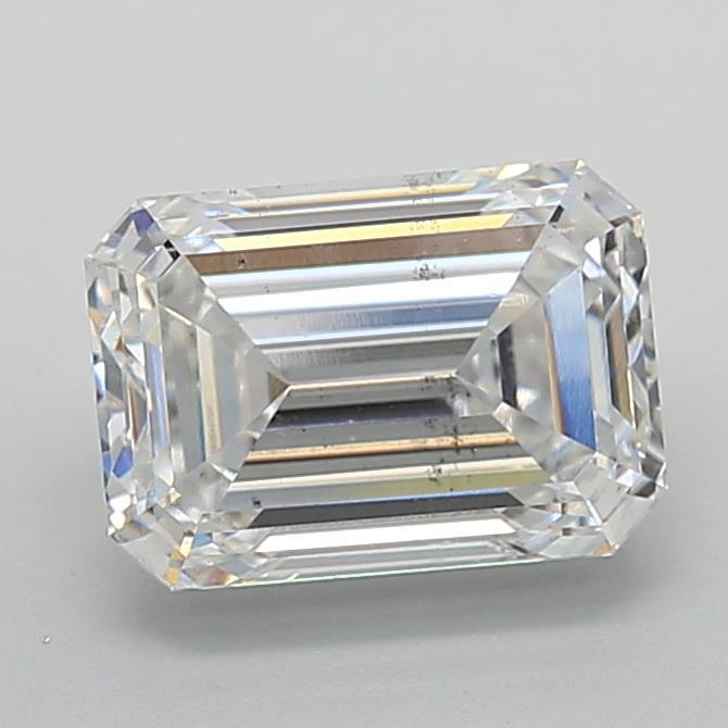 3.02 Carat Emerald Shaped, Ideal Cut, E Color, SI1 Clarity, IGI Certified Lab Grown Diamond