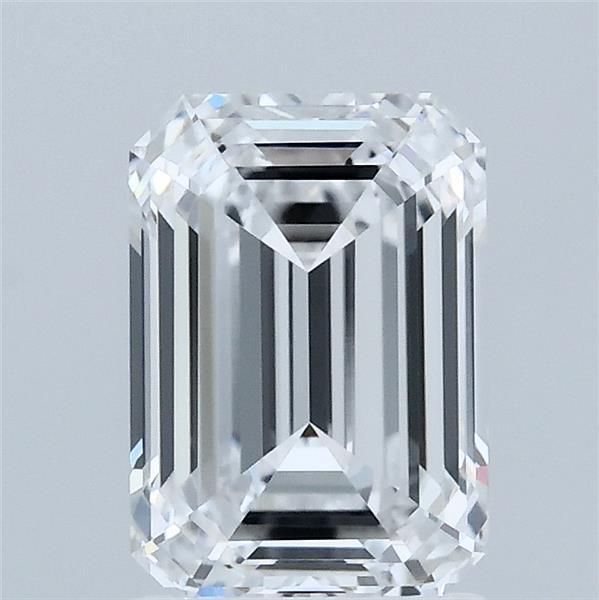 1.88 Carat Emerald Shaped, Ideal Cut, D Color, VVS2 Clarity, IGI Certified Lab Grown Diamond