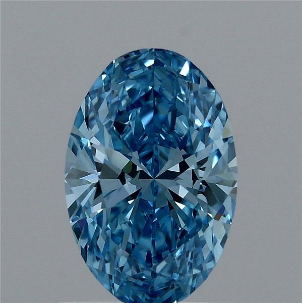 0.93 Carat Oval Shaped, Ideal Cut, FANCY VIVID BLUE Color, VVS2 Clarity, IGI Certified Lab Grown Diamond