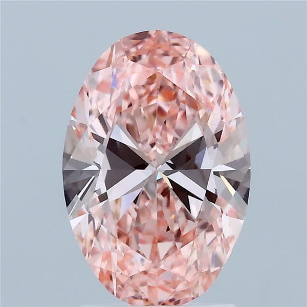 2.02 Carat Oval Shaped, Ideal Cut, FANCY VIVID PINK Color, VVS2 Clarity, IGI Certified Lab Grown Diamond
