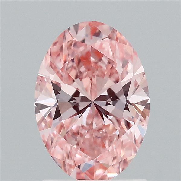 1.53 Carat Oval Shaped, Ideal Cut, FANCY VIVID PINK Color, VVS2 Clarity, IGI Certified Lab Grown Diamond