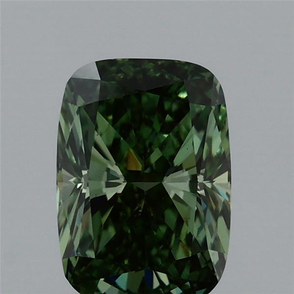 0.98 Carat Cushion Shaped, Ideal Cut, FANCY VIVID GREEN Color, VS1 Clarity, IGI Certified Lab Grown Diamond