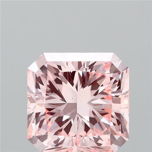 2.59 Carat Radiant Shaped, Ideal Cut, FANCY VIVID PINK Color, VS1 Clarity, IGI Certified Lab Grown Diamond